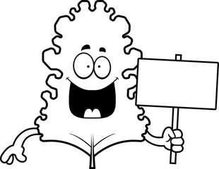 Cartoon Kale Leaf Sign