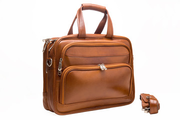 Leather bag made from high quality leather for executives. Available with clipping path