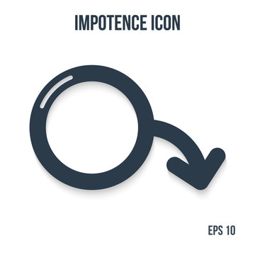 Impotence icon in flat style