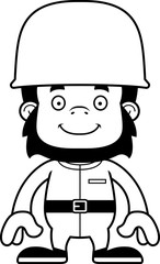 Cartoon Smiling Soldier Gorilla