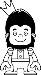 Naklejka premium Cartoon Smiling Prince Gorilla