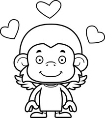 Cartoon Smiling Cupid Monkey