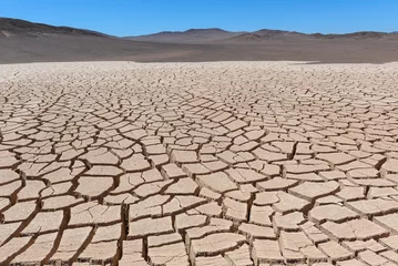 Fleecedeken met foto Dry cracked earth, Atacama, Chile © Noradoa