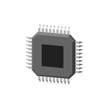 CPU processor icon. Isolated on white background. 3d Vector illustration.