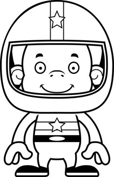 recommend clip art: Cartoon Smiling Race Car Driver Orangutan