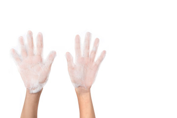 Washing Hands, Global Handwashing Day,solated on white background.