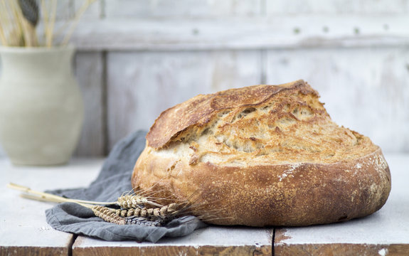 Handmade rustic breads and wheatear