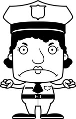 Cartoon Angry Police Officer Woman