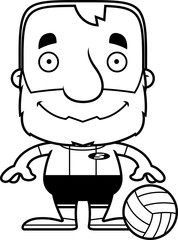 Cartoon Smiling Volleyball Player Man