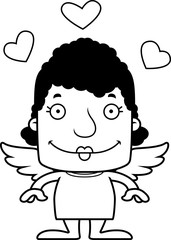 Cartoon Smiling Cupid Woman