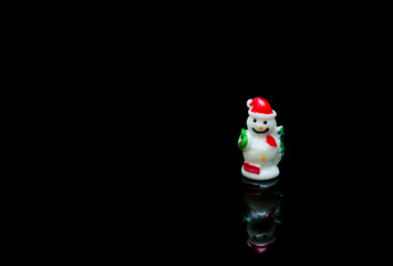 snowman on black background