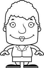 Cartoon Smiling Businessperson Woman