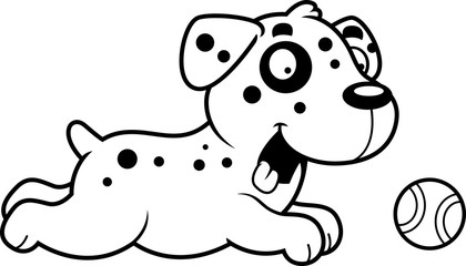 Cartoon Dalmatian Chasing Ball