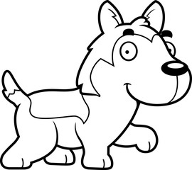 Cartoon Husky Walking