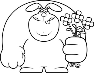 Cartoon Rabbit Flowers