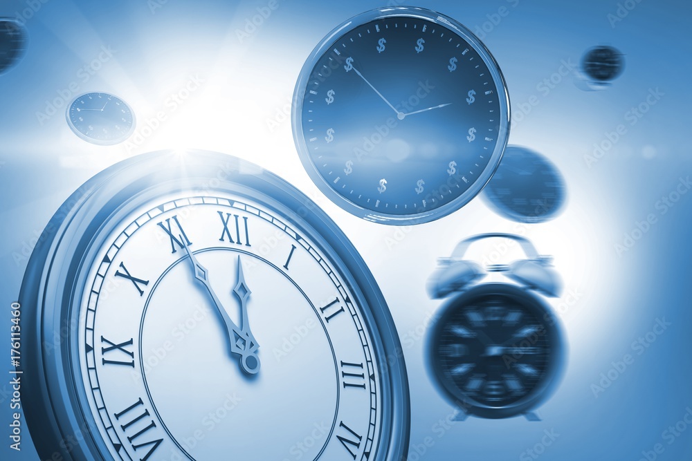 Poster computer generated image of clocks
