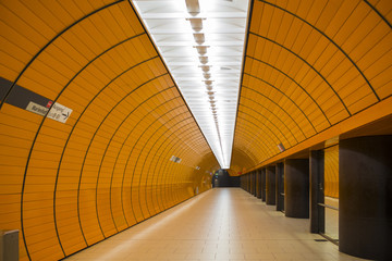 A vast underground train station