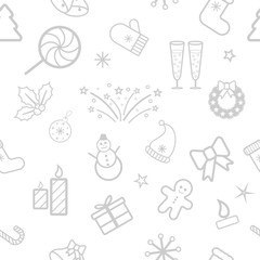 vector illustration of christmas and new year seamless pattern