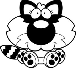 Fototapeta premium Cartoon Raccoon Sitting