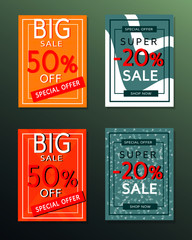 Collection of sale banners.