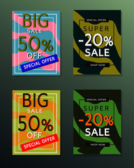 Collection of sale banners.