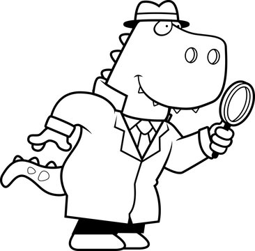 recommend clip art: Cartoon Dinosaur Detective