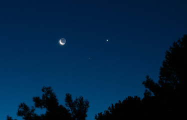 Conjunction of Moon, Saturn and Venus seen from Italy on January 7th, 2016