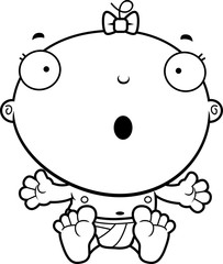 Cartoon Baby Girl Surprised