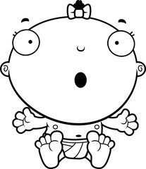 Cartoon Baby Girl Surprised