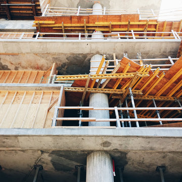 a building, in progress