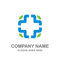 Obraz premium Medical Care Healthcare Drugstore Cross Logo Vector Icon