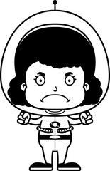 Cartoon Angry Spaceman Girl