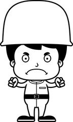 Cartoon Angry Soldier Boy
