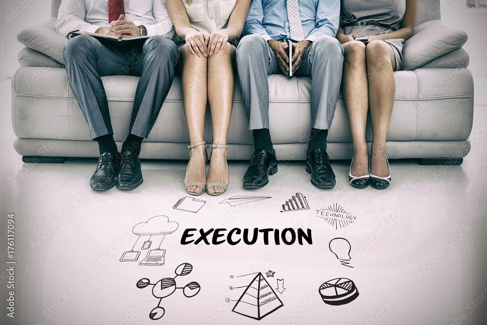 Poster composite image of execution text surrounded by various web