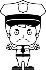 Cartoon Angry Police Officer Boy