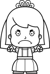 Cartoon Angry Bride Girl