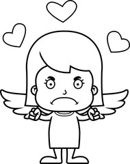 Cartoon Angry Cupid Girl