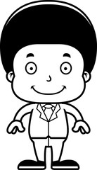 Cartoon Smiling Businessperson Boy