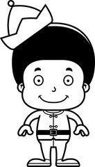 Cartoon Smiling Xmas Elf Boy