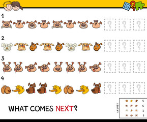 complete the pattern game with dogs