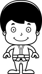 Cartoon Smiling Karate Boy