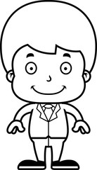 Cartoon Smiling Businessperson Boy