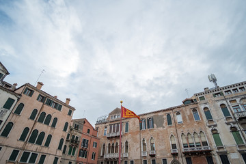Fototapeta na wymiar View of building around the square in Venice, Italy