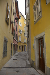 Fototapeta na wymiar A small back street in Trieste, Friuli Venezia Giulia, north east Italy. 