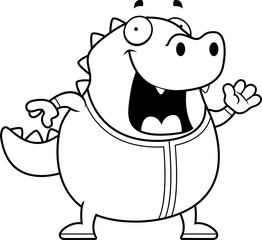Cartoon Lizard in Pajamas