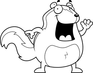 Cartoon Skunk Waving