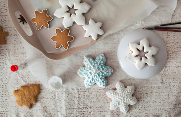 Preparing Christmas cookies