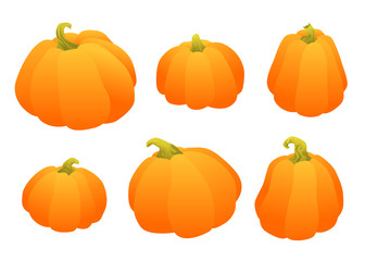 Set of Gradient orange Pumpkin. Autumn design