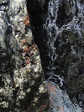 Detail of rock formations at cave entrance, Central Cascades, WA