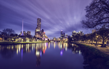 Naklejka premium Melbourne at dusk